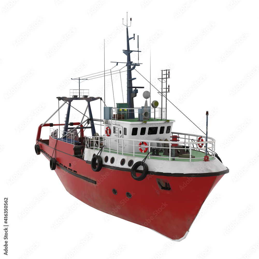 Fishing Ship Isolated Fishing Ship Isolated