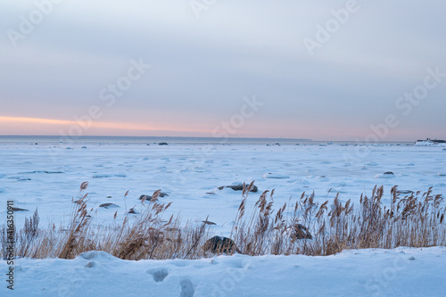 Winter evening sunset