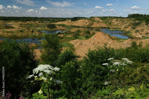 Ponds on sand quarries in the village of Sychevo, Volokolamsk district, Moscow region