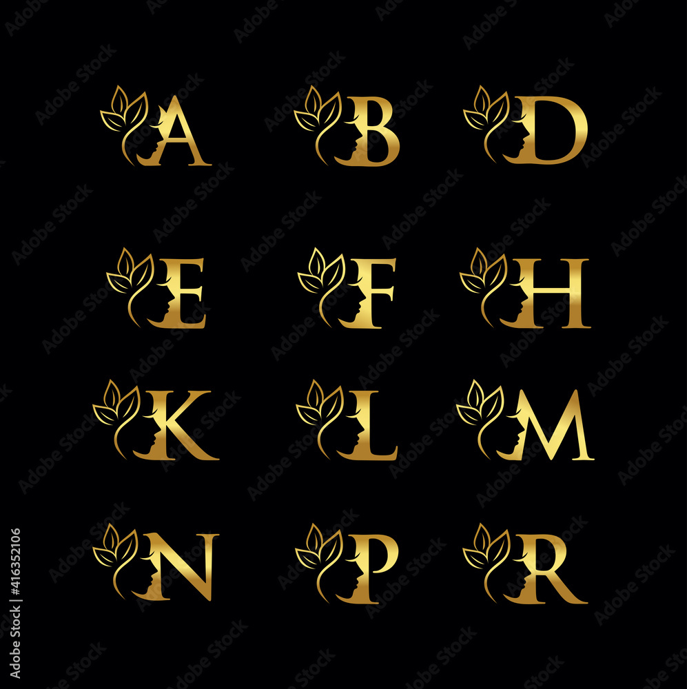 Golden Beauty Monogram Logo