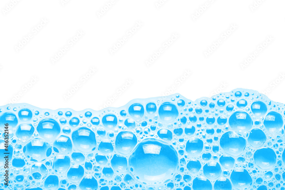Blue foam bubble texture. Empty copy space abstract color water. Washing suds pattern background. Bubbles isolated on white. Cutout foam background. Blue foam bubble texture. Empty copy space abstract color water. Washing suds pattern background. Bubbles isolated on white. Cutout foam background.