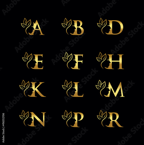 Golden Beauty Monogram Logo