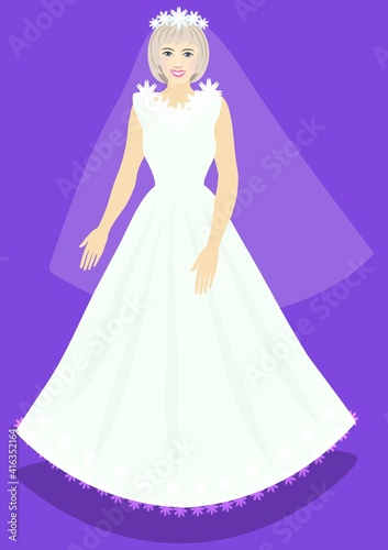 bride. the figure of a full-length girl in a white wedding dress.