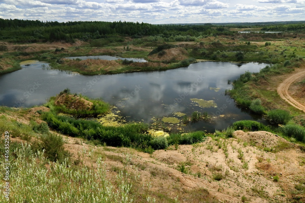 Ponds on sand quarries in the village of Sychevo, Volokolamsk district, Moscow region Ponds on sand quarries in the village of Sychevo, Volokolamsk district, Moscow region
