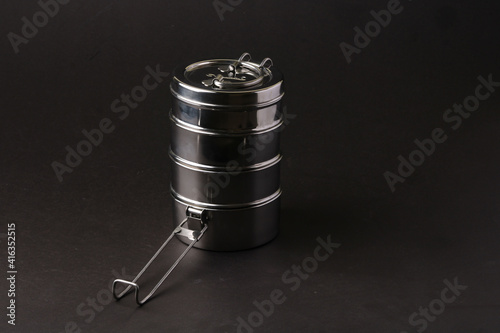 typical Indian Stainless Steel Tiffin Box photo