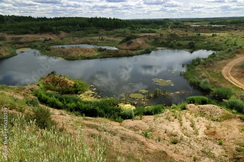 Ponds on sand quarries in the village of Sychevo, Volokolamsk district, Moscow region