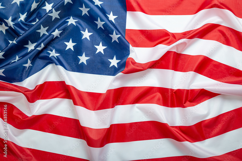 Close Up American Flag wave, Memorial Day or 4th of July, studio shot Close Up American Flag wave, Memorial Day or 4th of July, studio shot