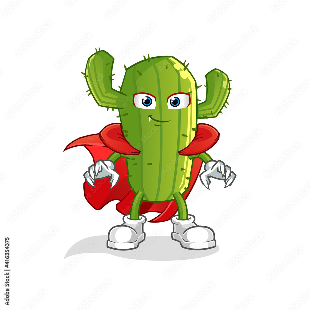 Obraz premium Cactus Dracula illustration. character vector