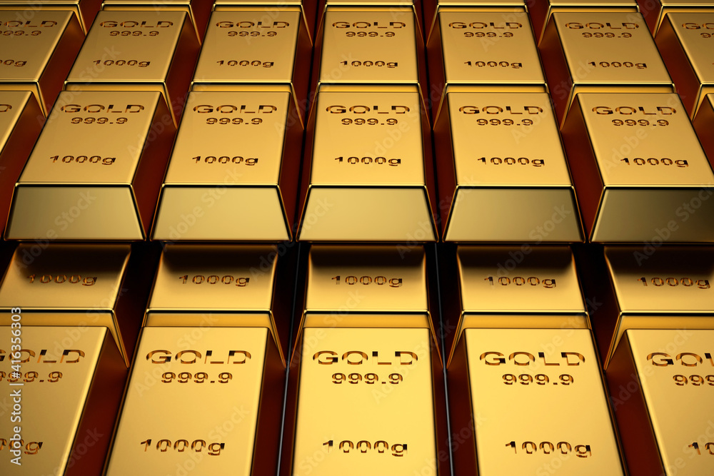 Gold bars for website banner. 3D rendering. Gold bars for website banner. 3D rendering.