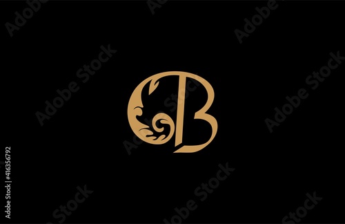 Initial Letter B Font Linked Filigree Logogram