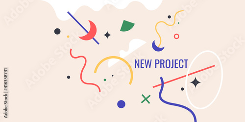 Modern backgrounds with abstract elements and dynamic shapes. Compositions of colored spots. Vector illustration.