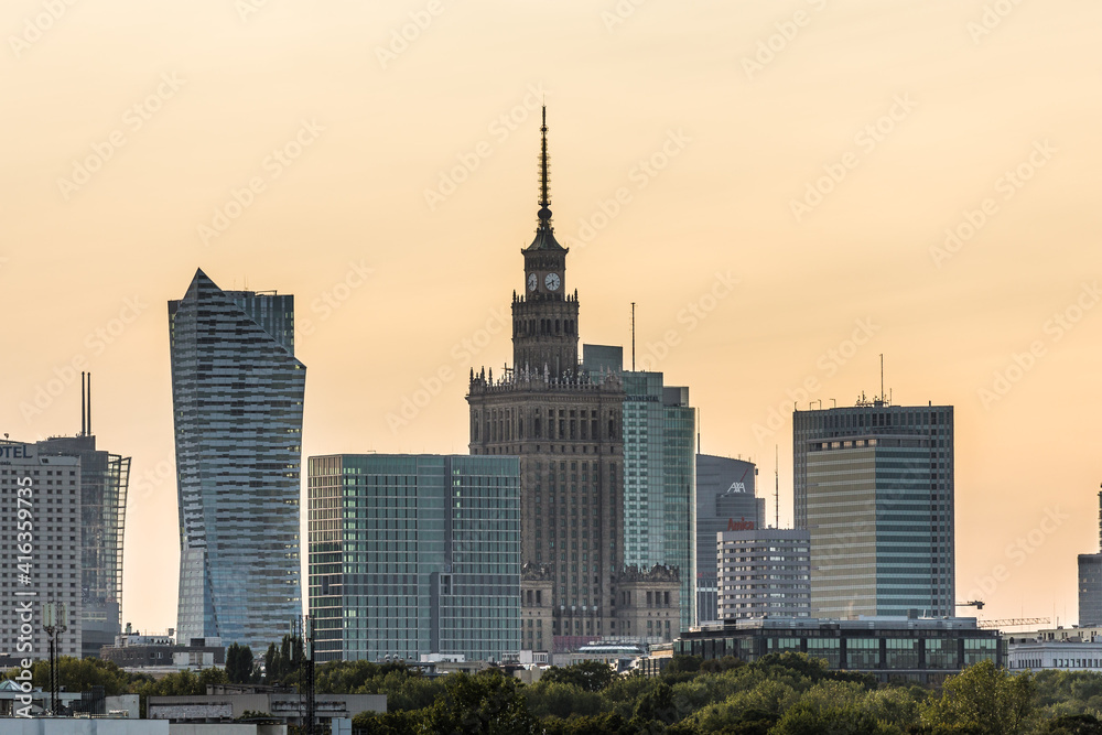 Panorama of Warsaw, Poland - beautiful view
