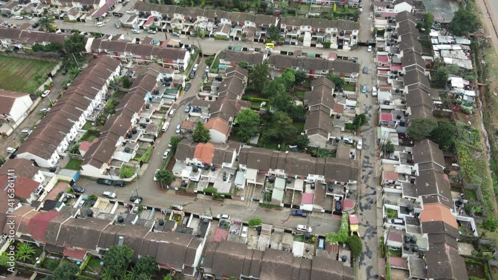 Modern Suburbia of Nairobi, Kenya. Aerial View, Kibera Residential Neighborhood, Drone Shot Modern Suburbia of Nairobi, Kenya. Aerial View, Kibera Residential Neighborhood, Drone Shot
