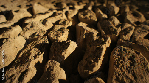 Close up of stone wall pattern and texture 