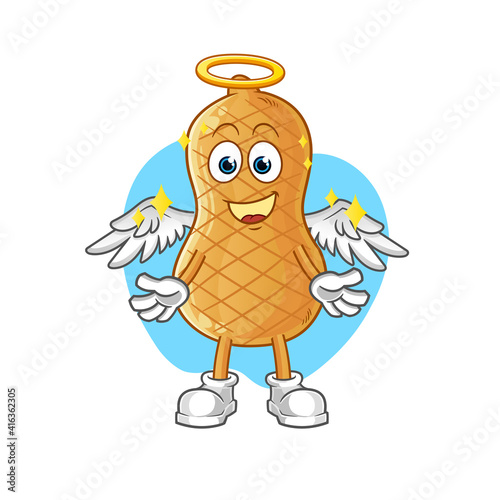 peanut angel with wings vector. cartoon character