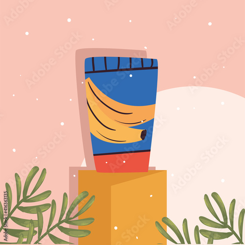 Cosmetic banana cream vector design