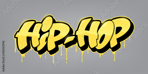 Hip hop font in graffiti style. Vector illustration. photo