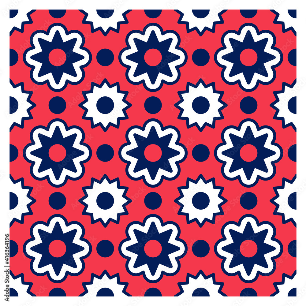 Pattern of geometric flowers. Poster design.