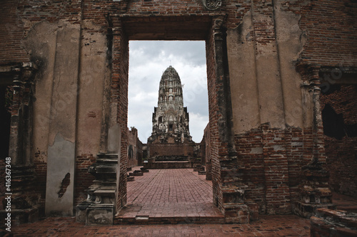 AYUTTHAYA, THAILAND - MAY 25, 2018: Ayutthaya Historical Park in Ayutthaya (second capital of the Siamese Kingdom). A very popular destination for day trips from Bangkok.  photo