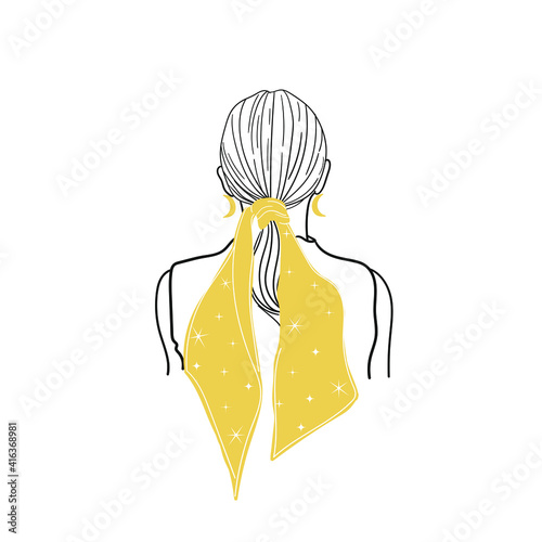 Magical beautiful woman. Hand drawn line illustration for poster, t-shirt print, logo.