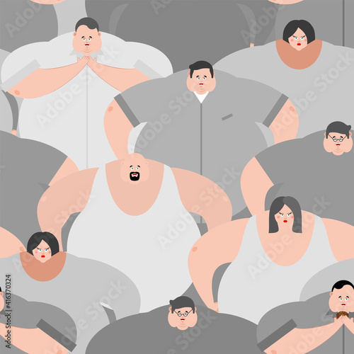 Fat men pattern seamless. fat people background