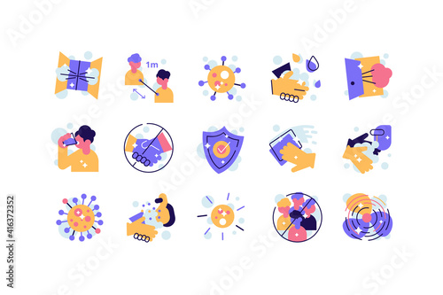 Vector editable stroke line icons with practical tips for the prevention