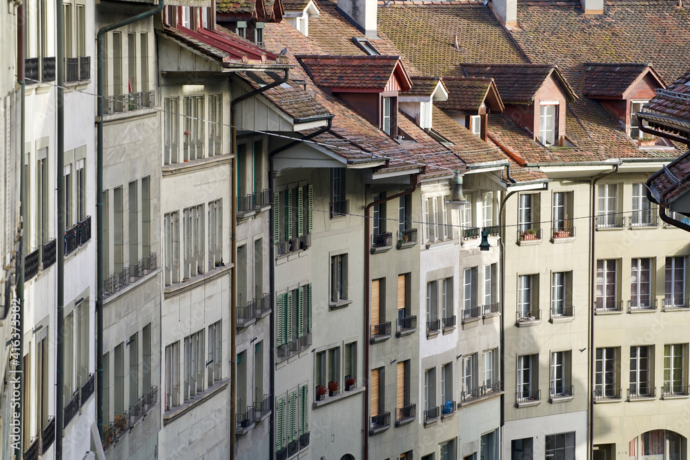 Old town of Bern, capital of Switzerland. Photo taken February 24th, 2021, Bern, Switzerland.