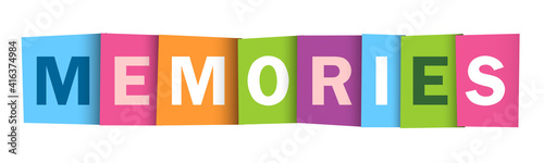 MEMORIES colorful vector typography banner isolated on white background