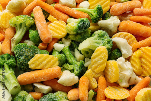 frozen vegetables on the white background