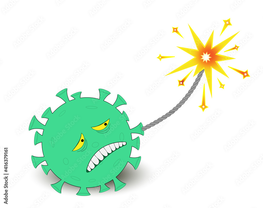 Vetor de CoronaVirus als Bombe kurz vor explodieren, Corona Stop