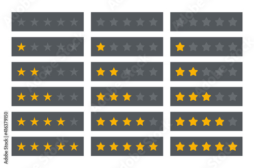 rating stars set, customer feedback five star template