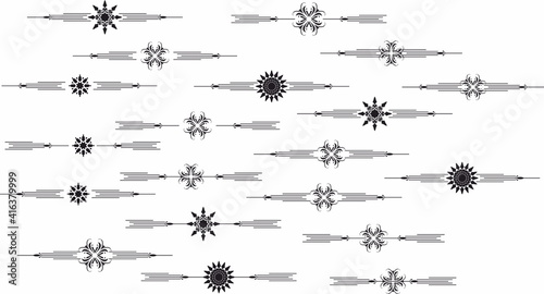 Decorative delimiter separator text break and graphic border set
