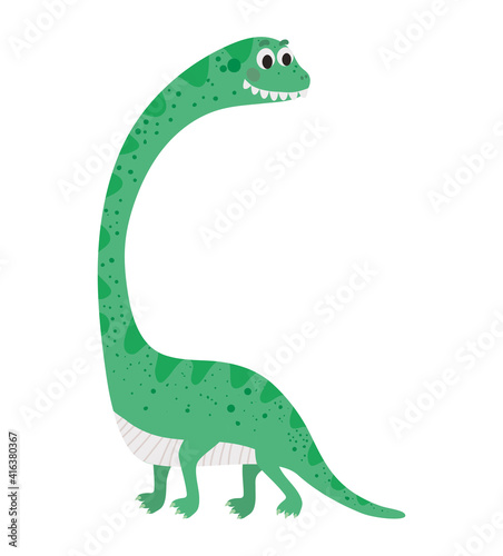 kids illustration of a dark green dinosaur © grgroup
