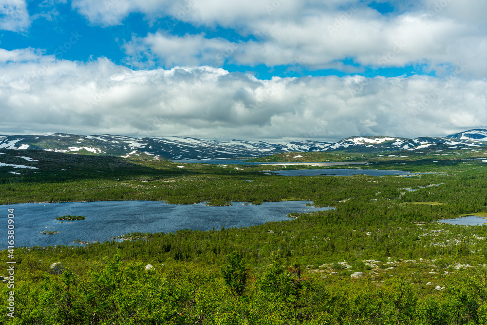 Beautiful nature view from the vast Swedish highlands