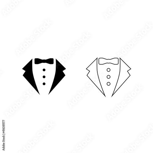 Set of Symbol service dinner jacket. Vector