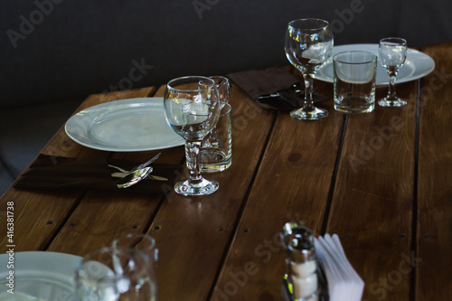 table setting in restaurant