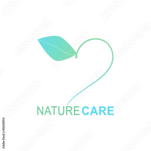 Nature care logo vector illustration. Beauty room or salon cosmetologist logo design. Natural cosmetics logo design represents eco friendly green, embracing, hug, education, learning, peace, balance.