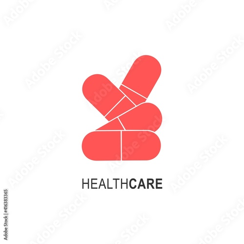 Healthcare logo. Suitable for your health care company or hospital. Healthcare medicine minimalist and flat stylish design vector logo. Medical pharmacy logo. Logotype for clinic, hospital or doctor.