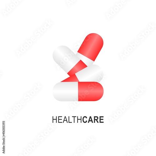 Healthcare logo. Suitable for your health care company or hospital. Healthcare medicine minimalist and flat stylish design vector logo. Medical pharmacy logo. Logotype for clinic, hospital or doctor.