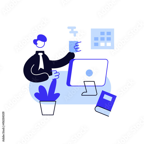 Concept of good time management, productive office work