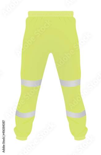 Long reflective pants. vector illustration