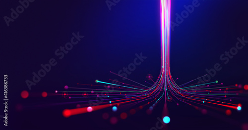 Big data, wireless information flow. Data portal, open data system. Global cyberspace concept. High technology and free internet 3d illustration photo