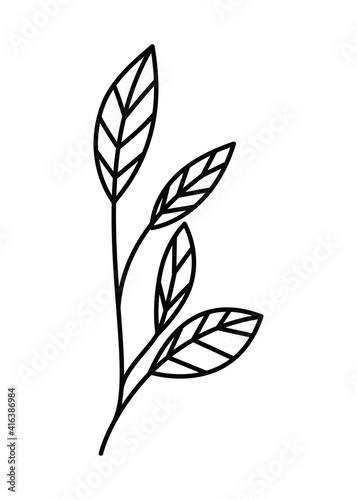 minimalist tattoo of a plant with four leaves © grgroup