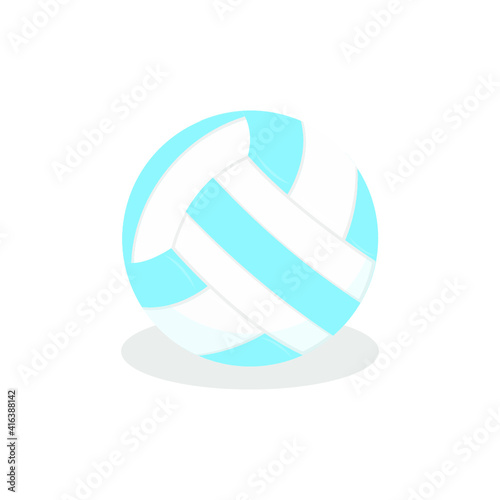 Vector illustration of summer holidays attributes on background. A beach volleyball icon.