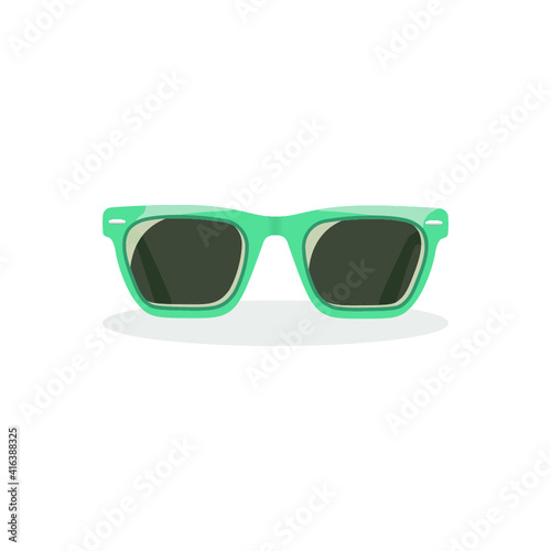 Vector illustration of summer holidays attributes on background. Sunglasses icon.