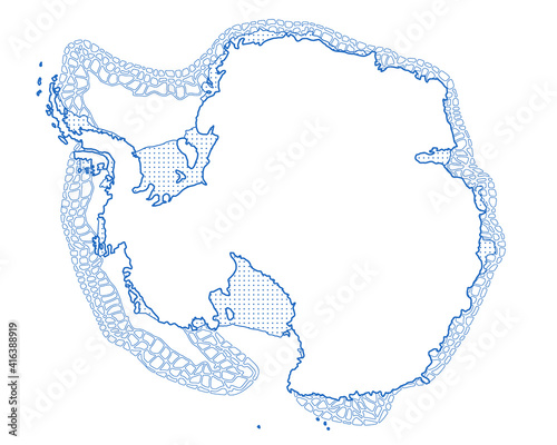 Antarctica contour map