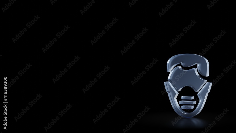 3d rendering frosted glass symbol of respirator isolated with reflection 3d rendering frosted glass symbol of respirator isolated with reflection