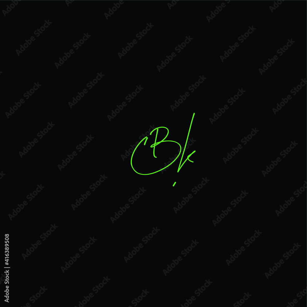 BK initial handwritten calligraphy, for monogram and logo BK initial handwritten calligraphy, for monogram and logo