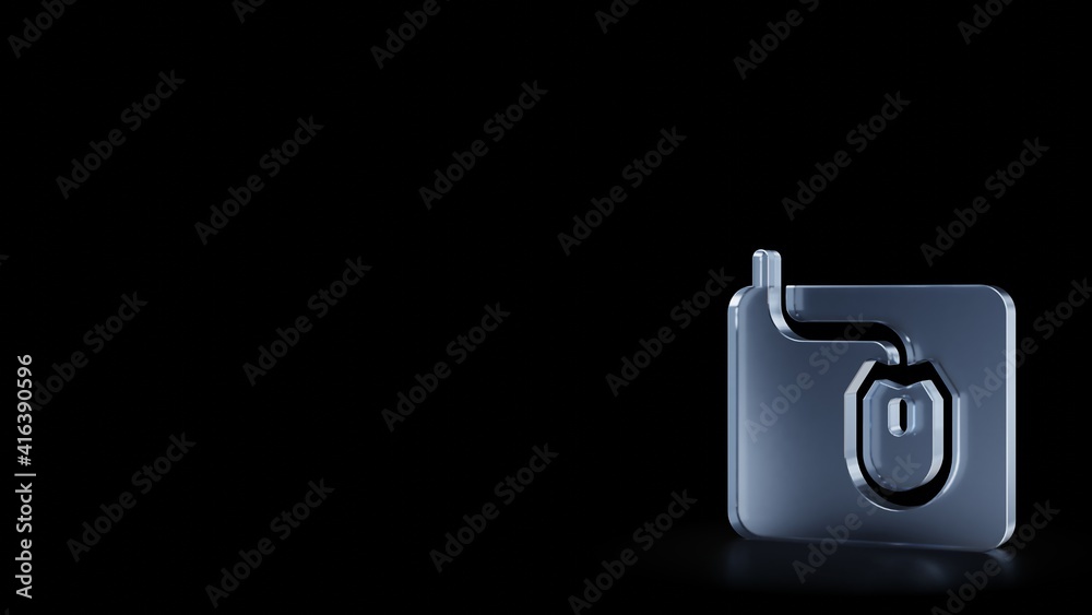 3d rendering frosted glass symbol of mousepad isolated with reflection 3d rendering frosted glass symbol of mousepad isolated with reflection