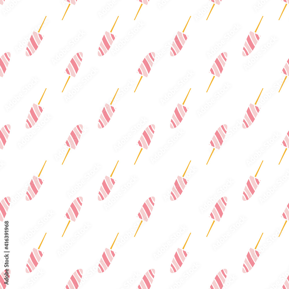 Seamless pattern with ice cream in cartoon style. Seamless pattern with ice cream in cartoon style.